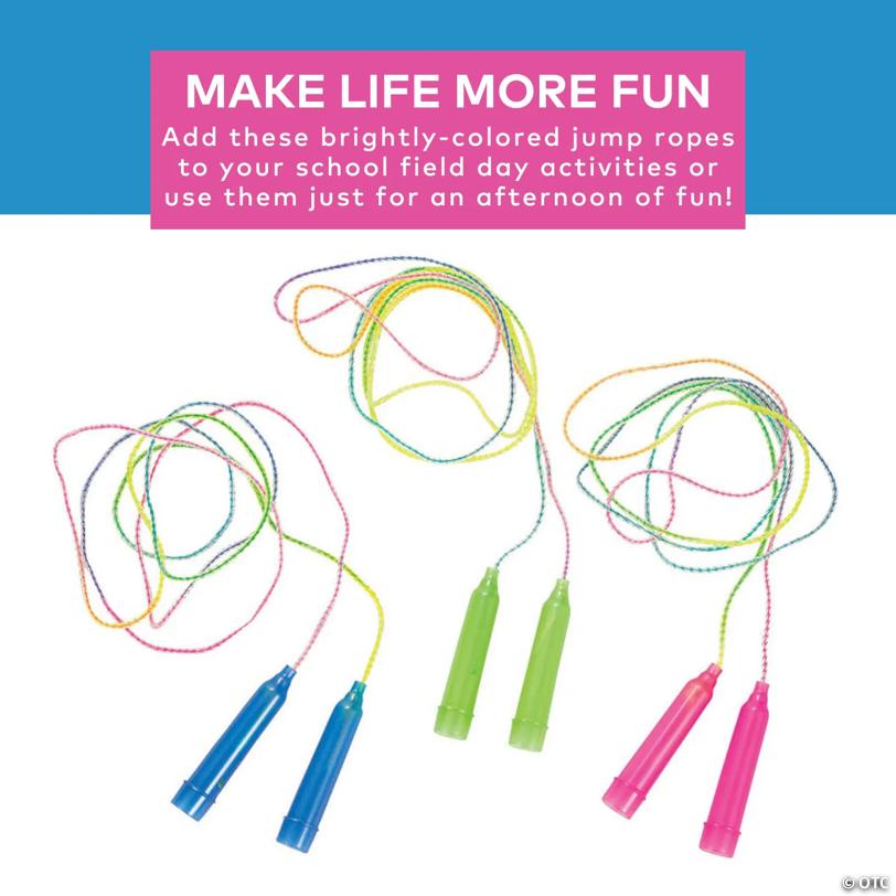 7 ft. Assorted Bright Colors Plastic Jump Ropes - 12 Pc.