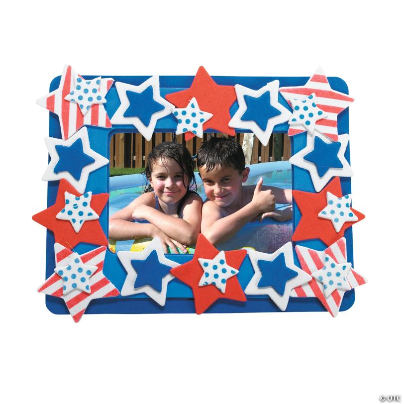 7" x 5 1/2" Patriotic Picture Frame Magnet Craft Kit - Makes 12
