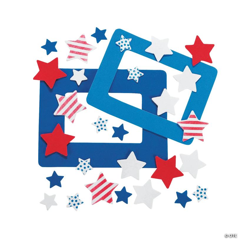 7" x 5 1/2" Patriotic Picture Frame Magnet Craft Kit - Makes 12