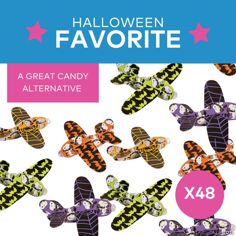 7" x 6" Bulk 48 Pc. Peanuts® Snoopy Halloween Multicolor Foam Gliders