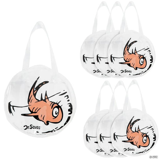 7" x 7" Mini Dr. Seuss™ The Cat in the Hat™ Fish Vinyl Tote Bags – 6 Pc.