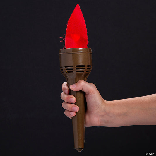 8" Flaming Torch Plastic Light with Flickering Flame