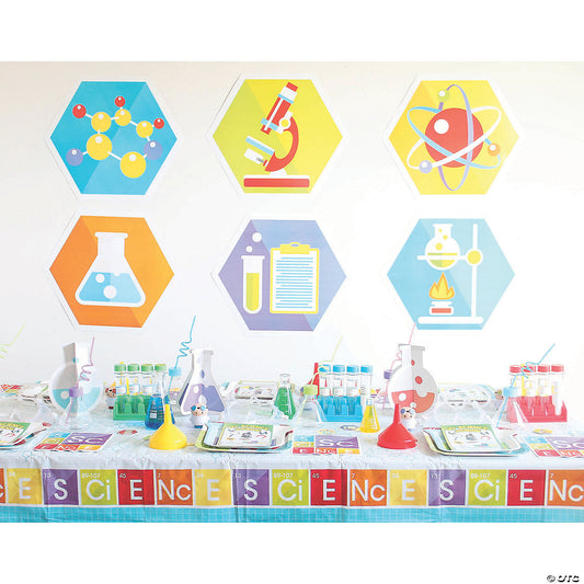 8 oz. Science Party Reusable BPA-Free Plastic Cups with Lids & Straws - 8 Ct.