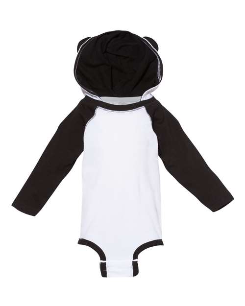 Fine Jersey Infant Character Hooded Long Sleeve Bodysuit with Ears | USA Decoration