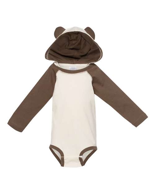 Fine Jersey Infant Character Hooded Long Sleeve Bodysuit with Ears | USA Decoration