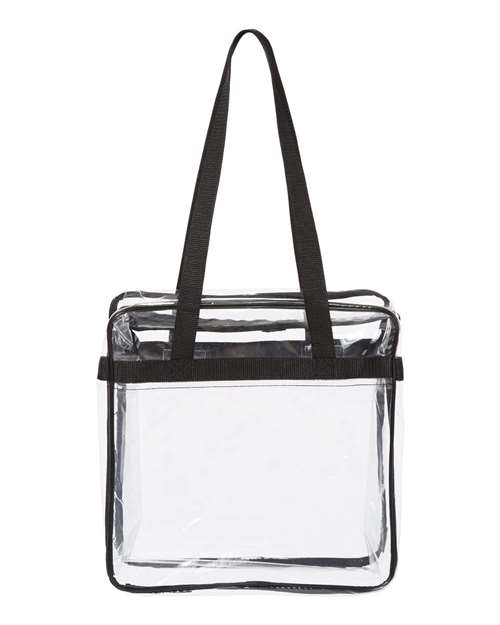 OAD Clear Tote with Zippered Top | Transparent PVC Stadium Tote | USA Decoration