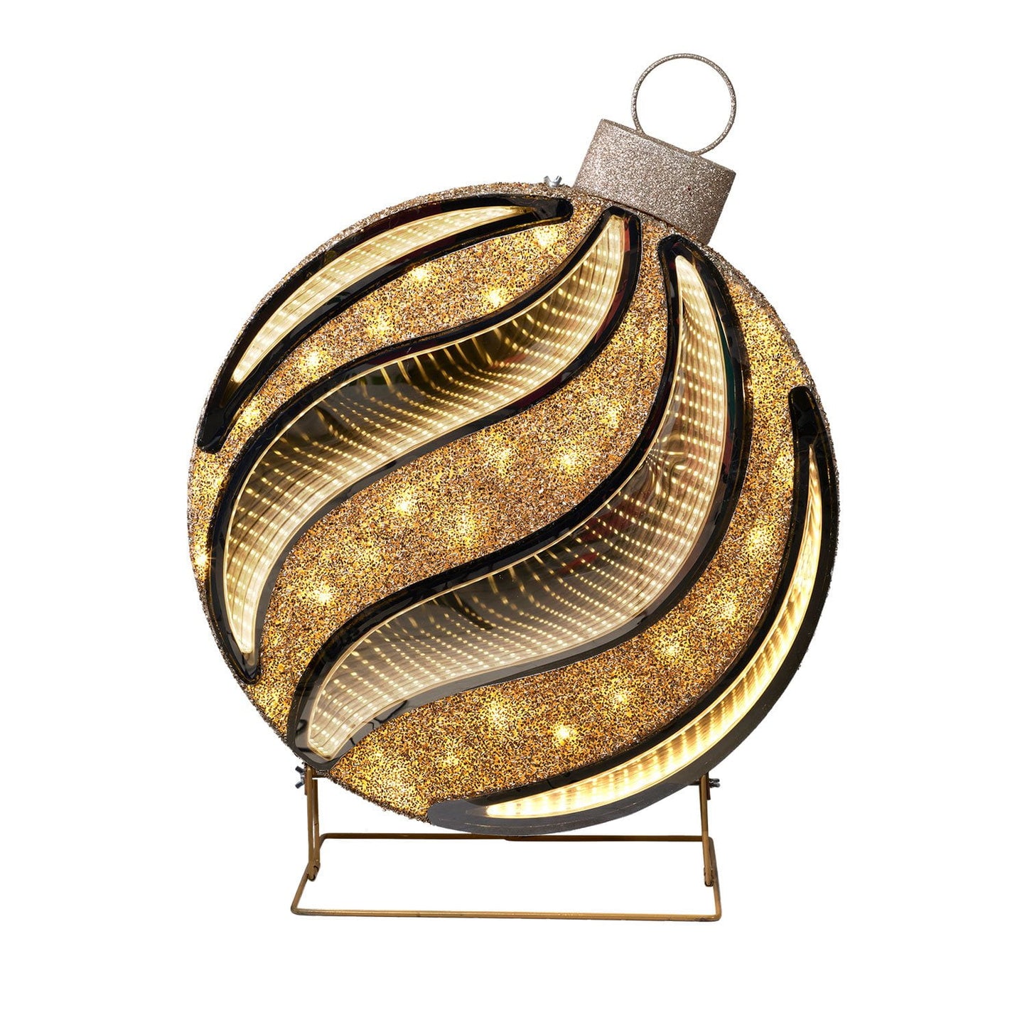 Member's Mark 32" Pre-Lit Gold Infinity Light Ornament Decor | USA Decoration®
