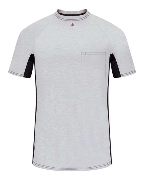 Short Sleeve Tee FR Two-Tone Base Layer with Concealed Chest Pocket- EXCEL FR | USA Decoration