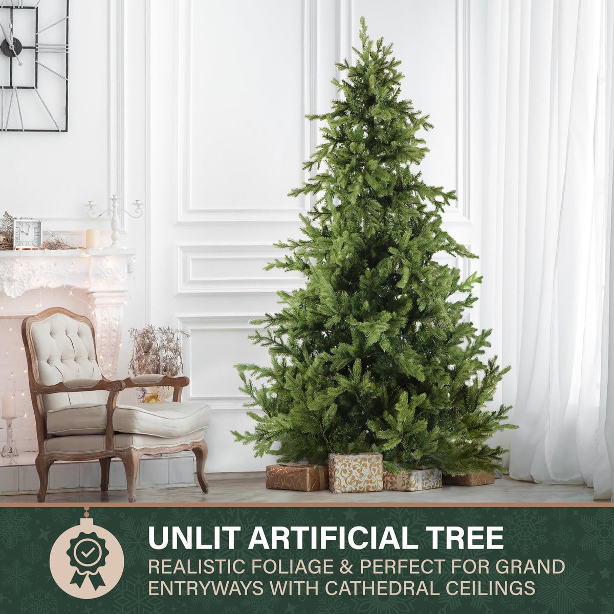 Fraser Hill Farm 9-Ft. Foxtail Pine Christmas Tree with Stand, Unlit