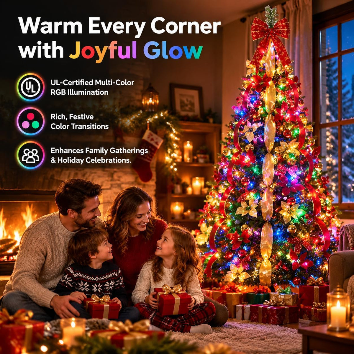 7FT Pop Up Christmas Tree with LED Lights