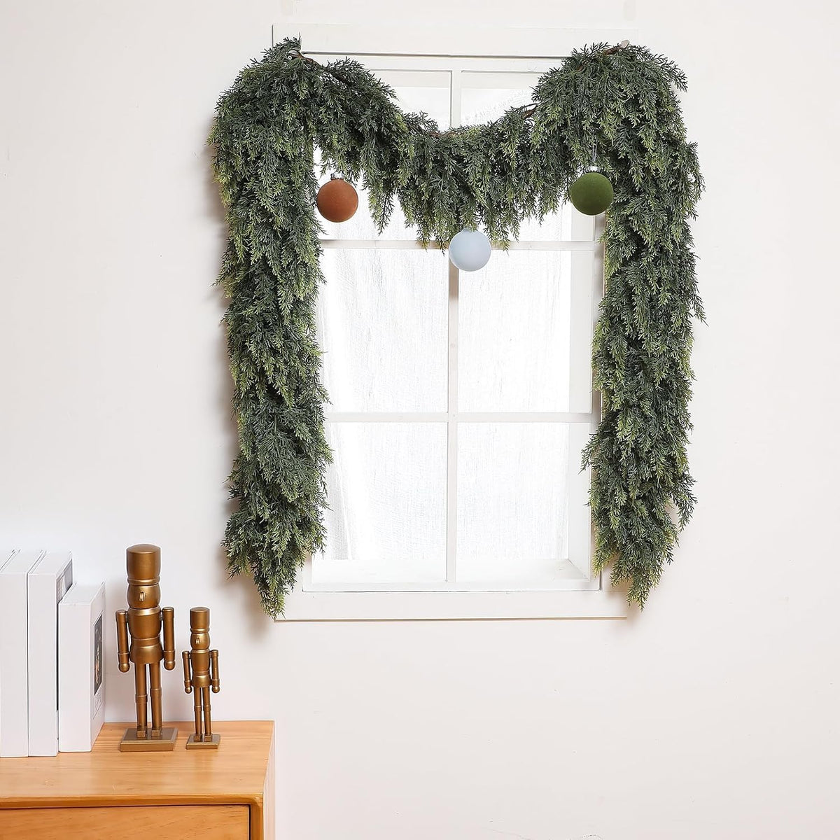 Waydress 1 Pcs 12 ft Christmas Cedar Realistic Garland Mantel Decor
