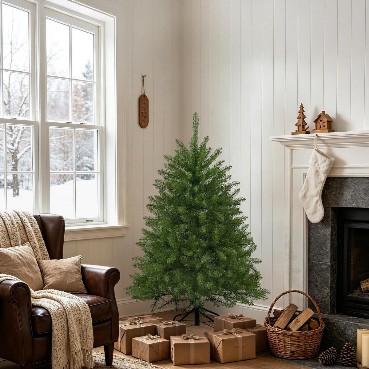 4ft Unlit Christmas Tree 436 PVC Tips for Small Space Decor