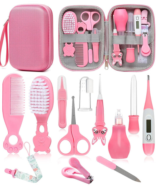 Baby Healthcare & Grooming Kit Safety Newborn Nursery Care Set with Brush, Comb, Clipper, Thermometer & Pacifier Clip