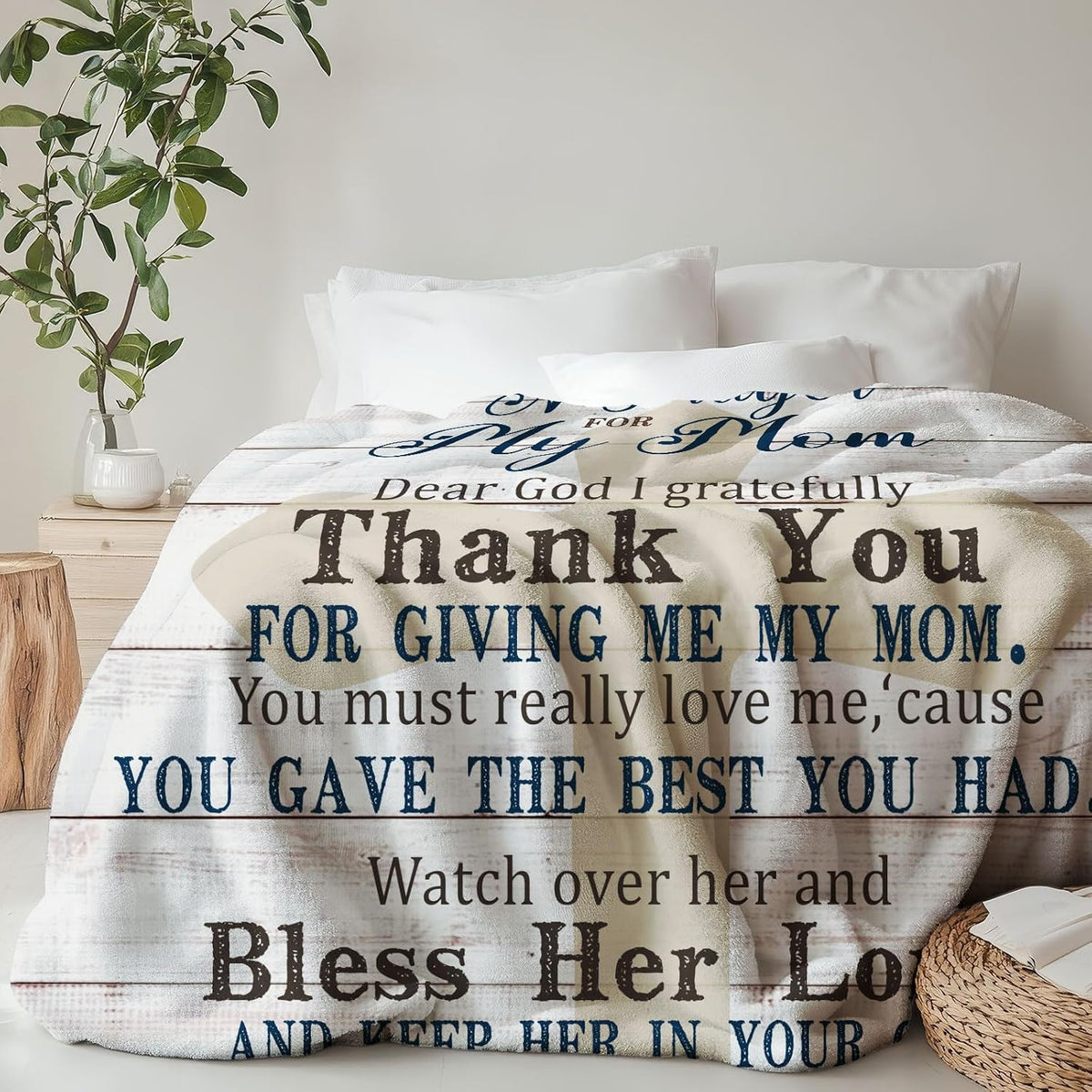 Mom Blanket 60 x 50 inch, Mom Birthday Gifts from Daughter, Son