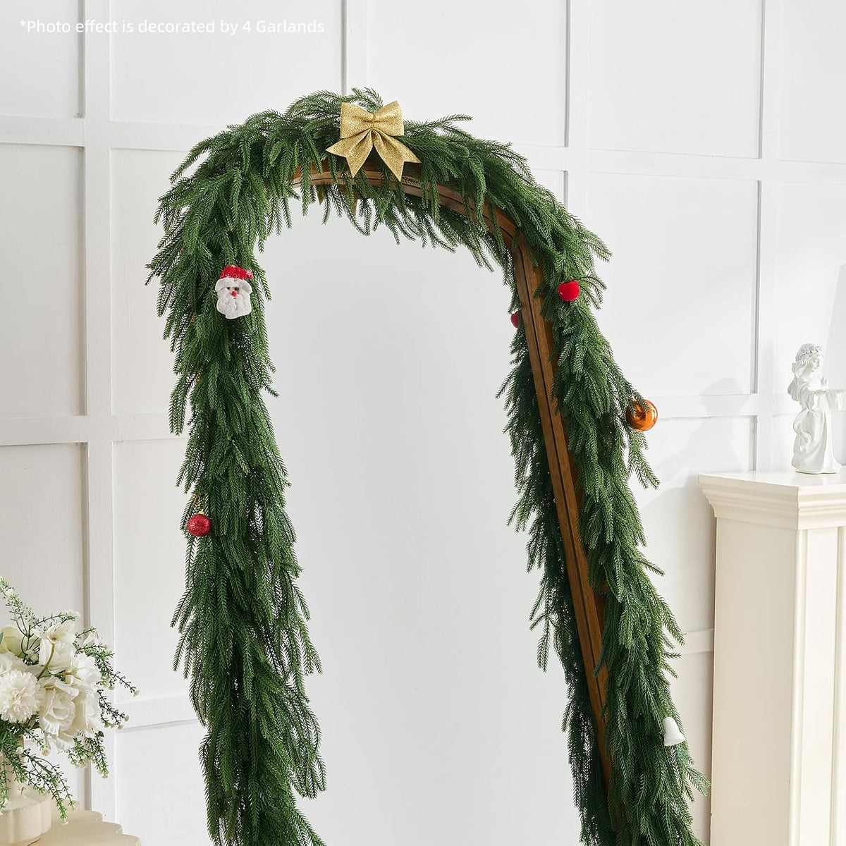 CLEANGOR 2Pcs 6FT Norfolk Pine Garlands for Christmas Decorations Indoor