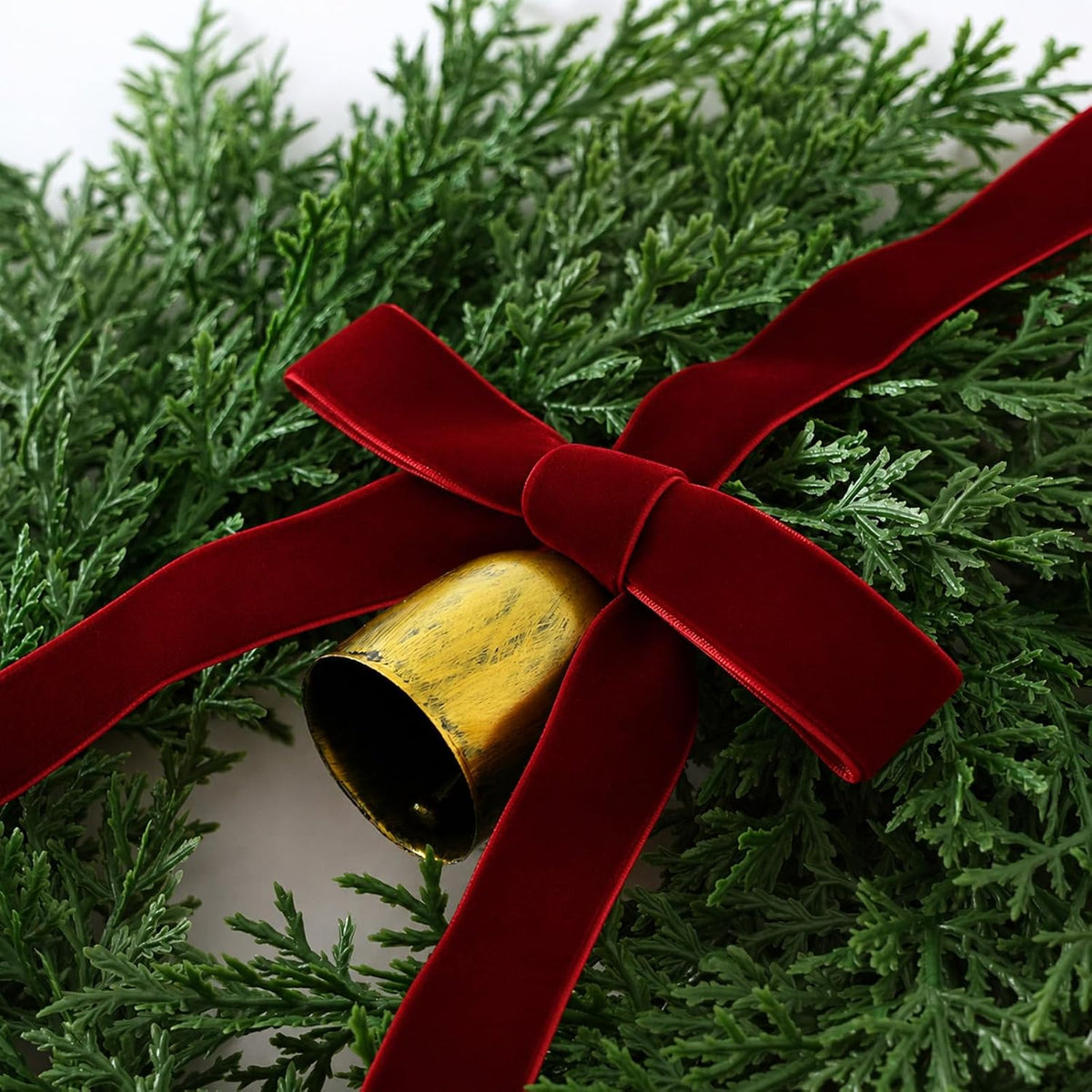 Christmas Decorations, Mini Christmas Wreaths for Cabinets with Bows Bells