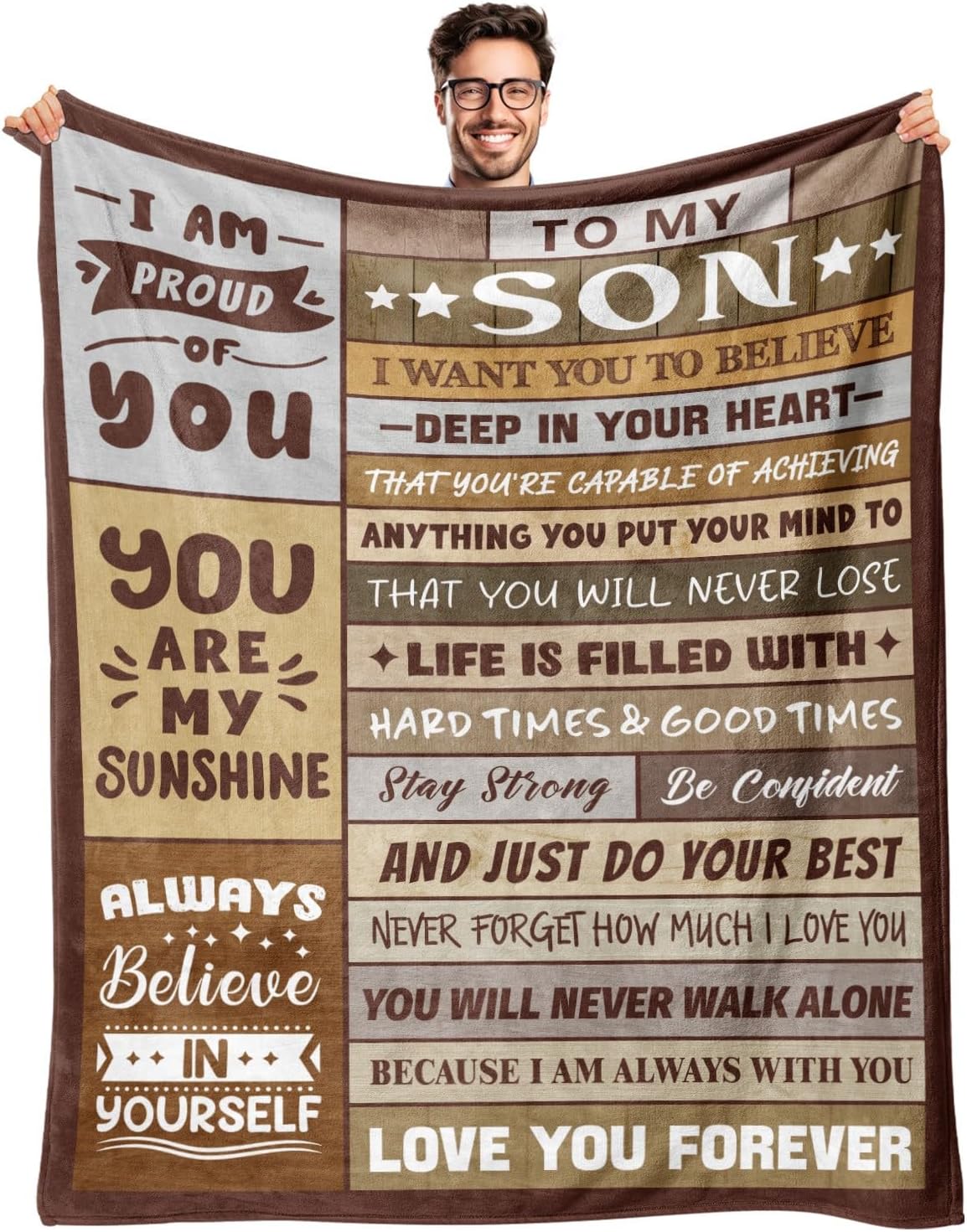 Birthday Gifts for Son from Mom or Dad, to My Son Blanket 50"x60"
