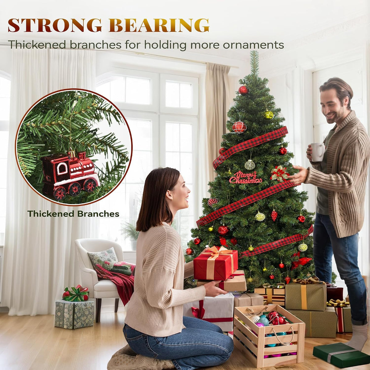 YITAHOME Prelit Green Christmas Tree 7.5ft with Remote