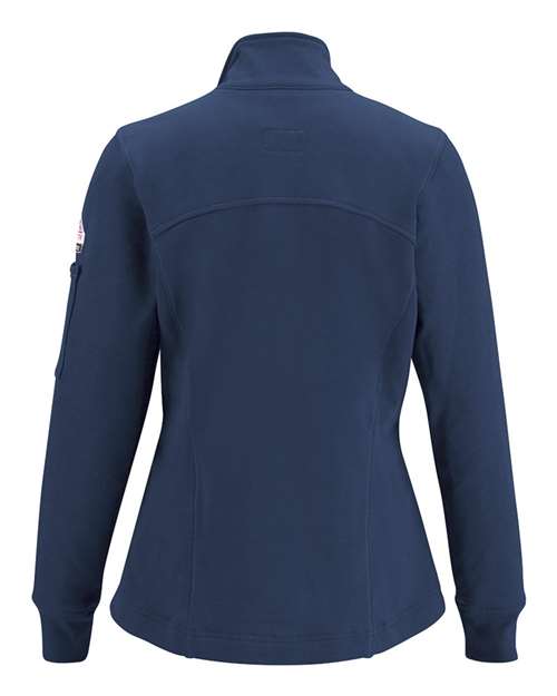 Women's Zip Front Fleece Jacket-Cotton/Spandex Blend | USA Decoration