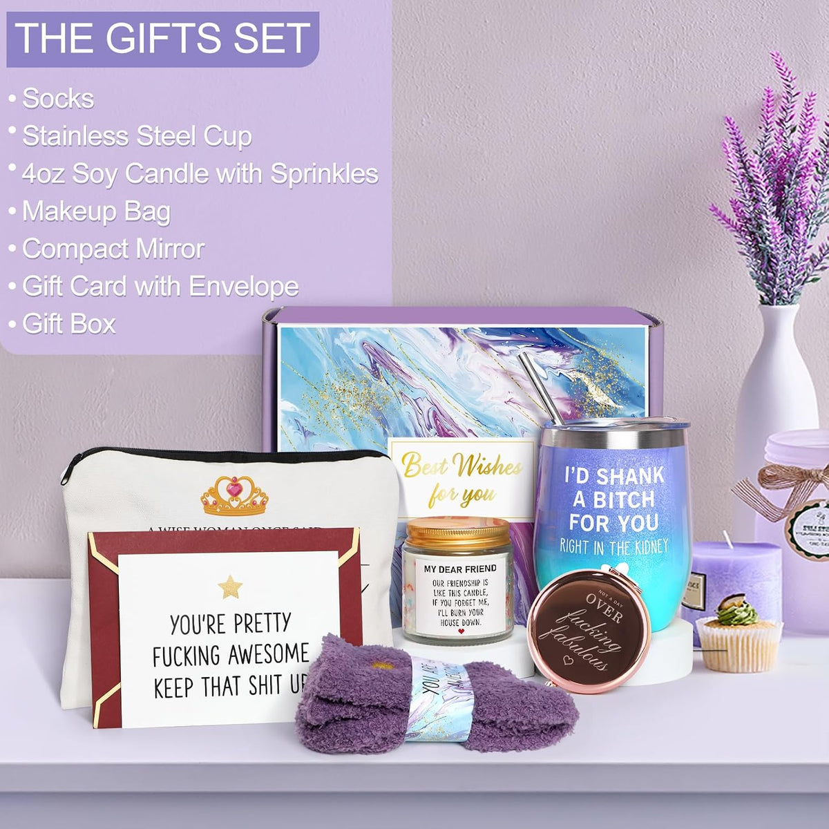 Birthday Gifts for Women Best Friend, Friendship Gift for Her, BFF Gifts for Friend Sister Bestie, Cool Gift Box for Women Female Friends Mothers Day Christmas Birthday