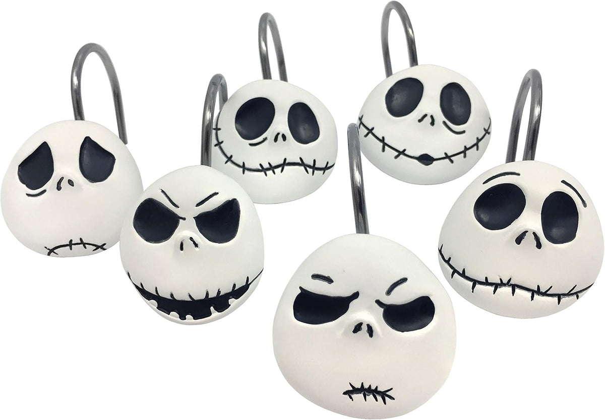 Jay Franco Disney Nightmare Before Christmas Jack Skellington 12-Piece Shower Curtain Hooks