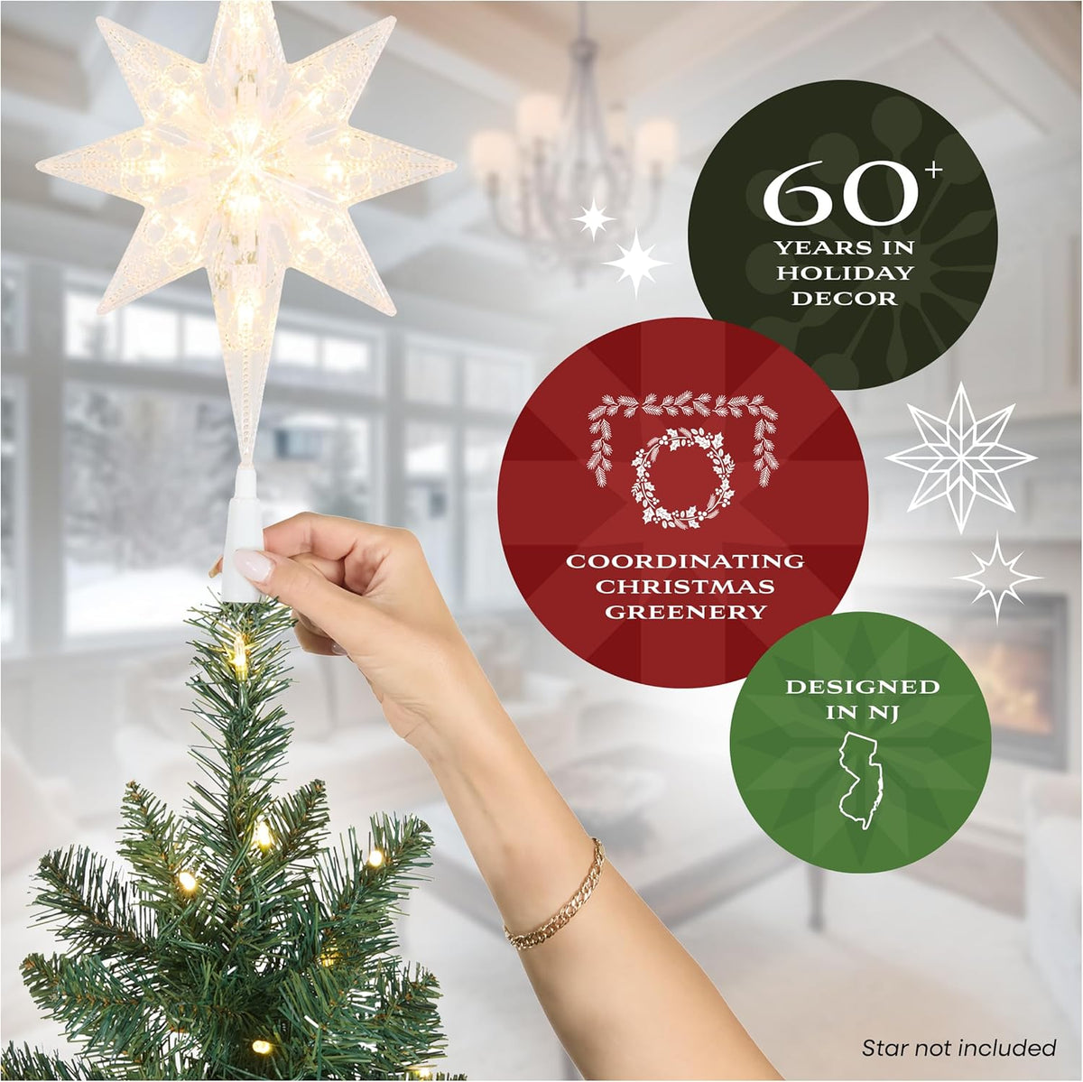 National Tree Company 7.5ft Pre-Lit Flocked Acacia Christmas Tree
