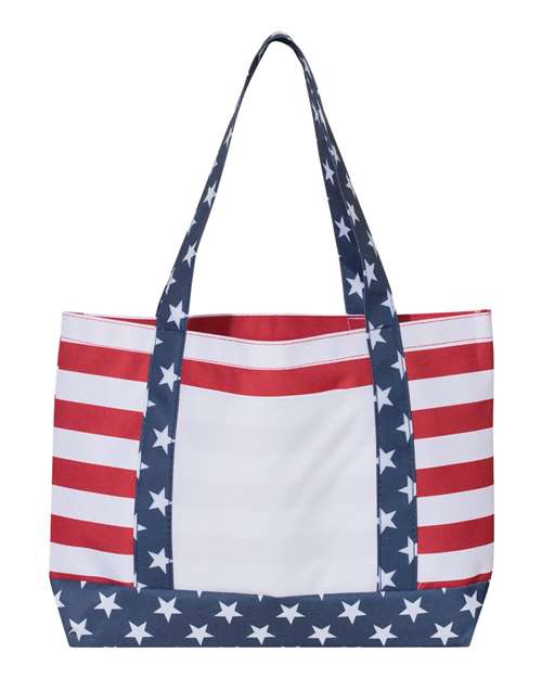 Americana Beach Tote | Stars and Stripes Polyester Tote | USA Decoration