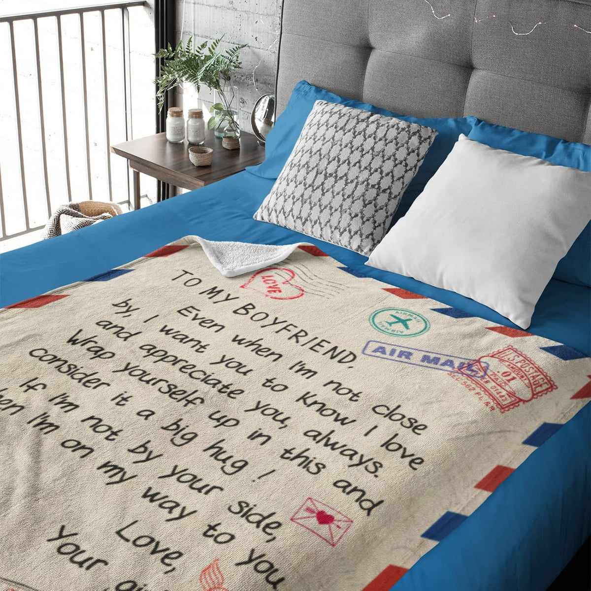 Gifts for Boyfriend - Boyfriend Presents from Girlfriend Blanket 60"x50" for Him BF Christmas - Best Presents for BF - Funny Anniversary Birthday Boy-Friend Gift Ideas