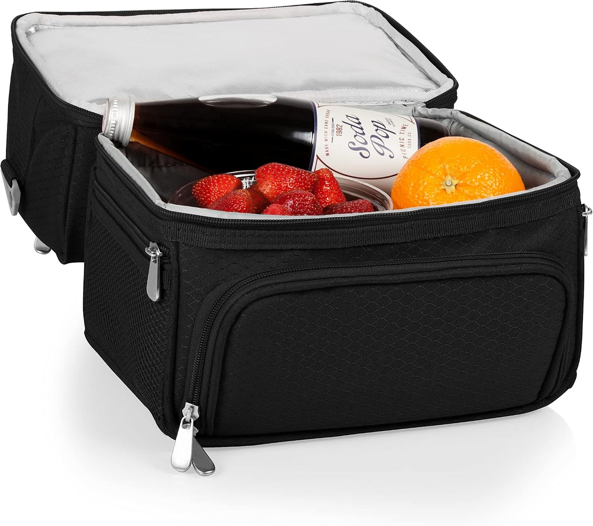 PICNIC TIME Disney Jack Skellington Pranzo Insulated Lunch Box, Nightmare Before Christmas Cooler Lunch Bag with Utensil Set, Soft Sided Lunchbox, (Black)