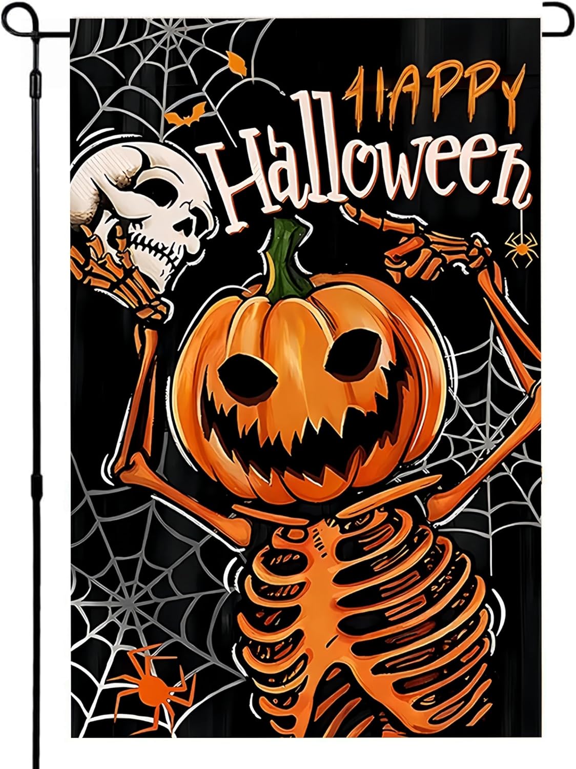 Halloween Garden Flag 12x18 Inch Skull Pumpkin | USA Decoration®