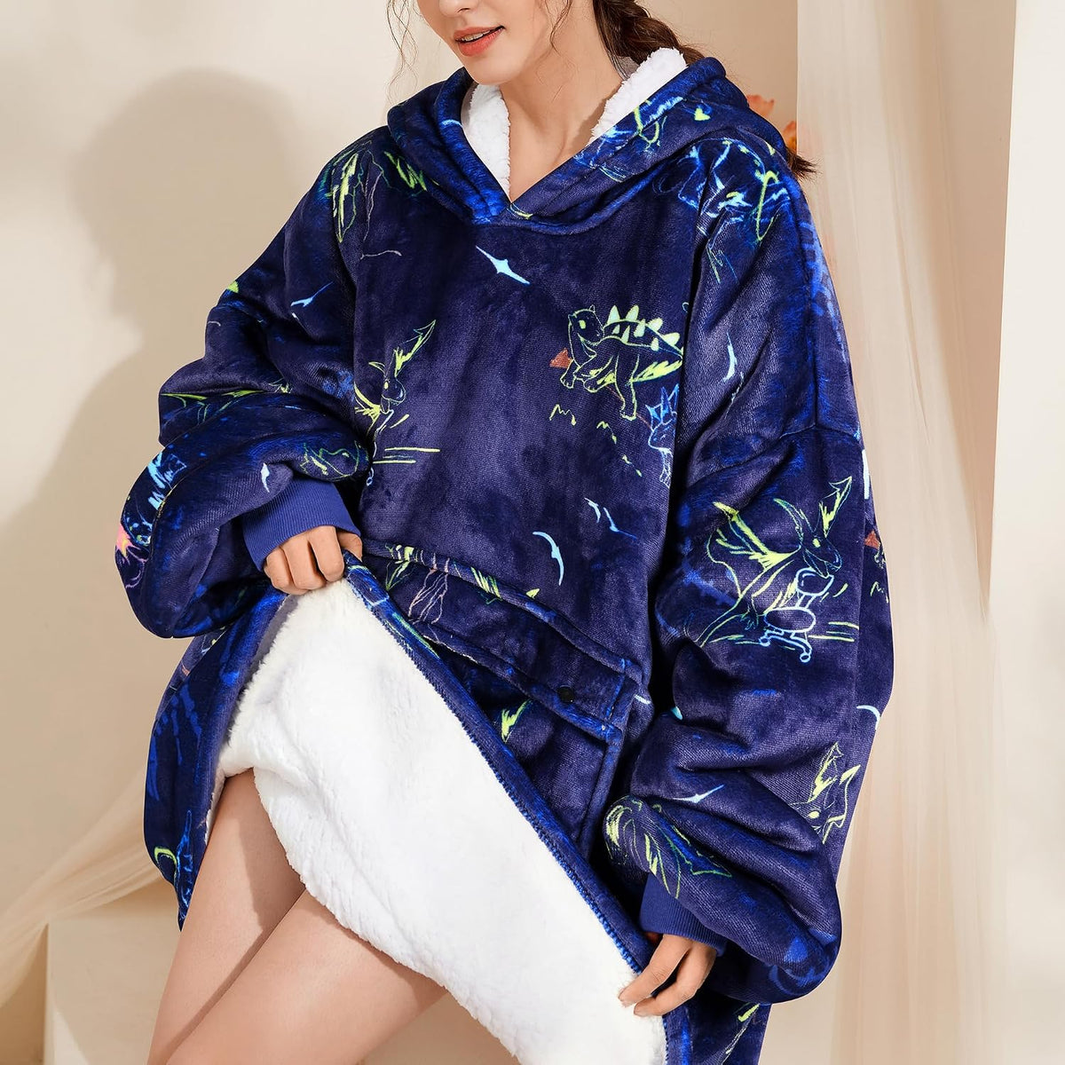 Narecte Cozy Oversized Hoodie Blanket Wearable Blanket for Adults