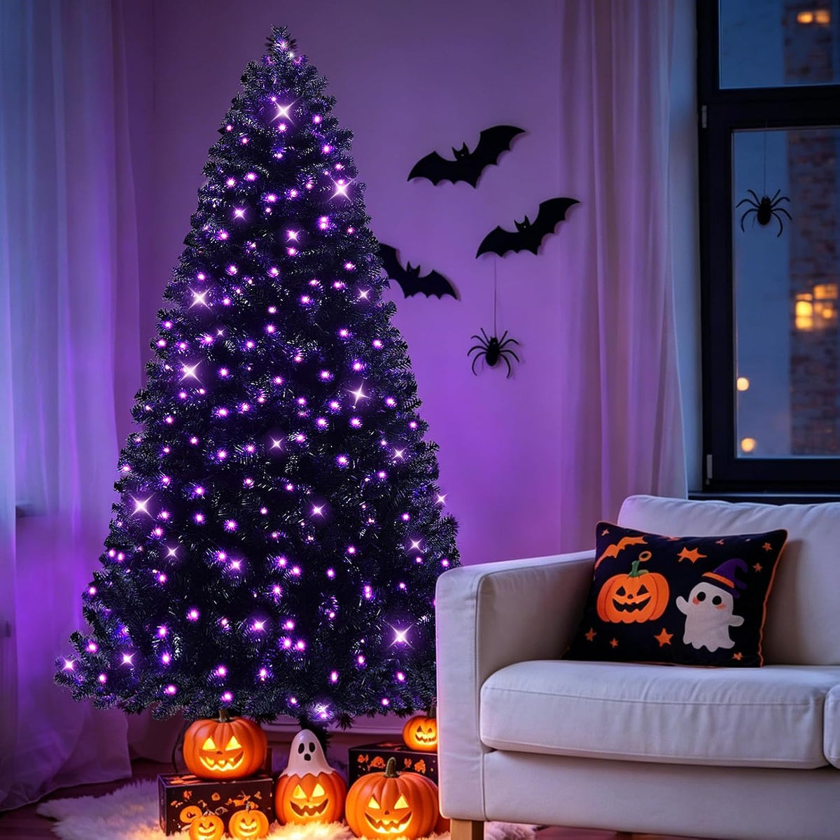 6FT Artificial Black Halloween Christmas Tree