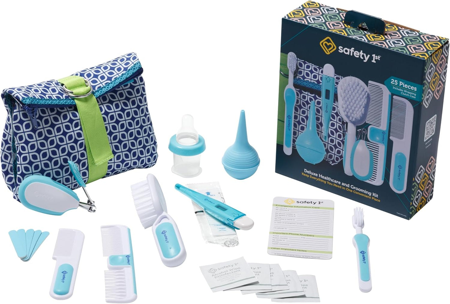 Safety 1st Deluxe Baby Healthcare & Grooming Kit 25 Piece Arctic Blue Nursery Care Set