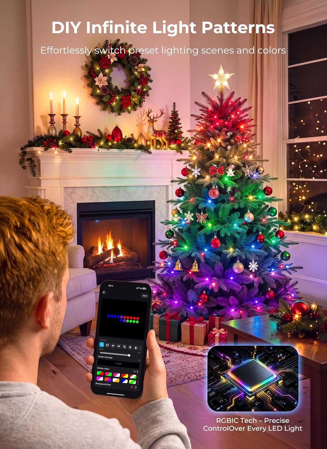 Brightown 6-ft Smart Prelit Christmas Trees with 250 LED Lights,App Control