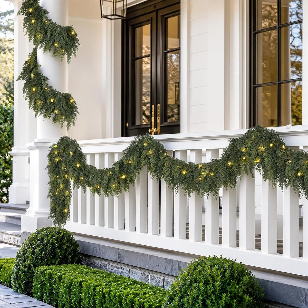 9FT Pre-lit Christmas Garland with Lights Cedar Garland Christmas Decor