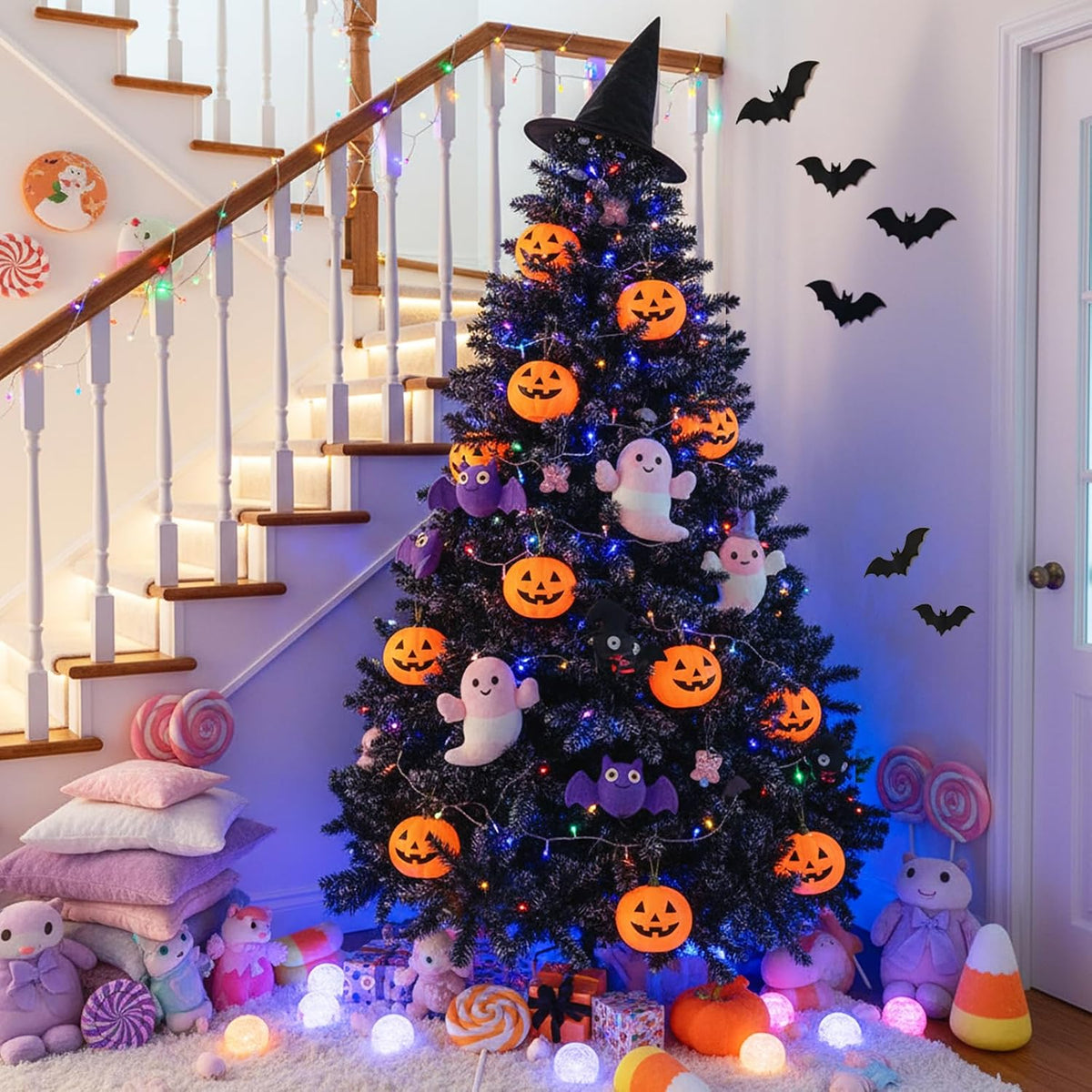 6FT Artificial Black Halloween Christmas Tree