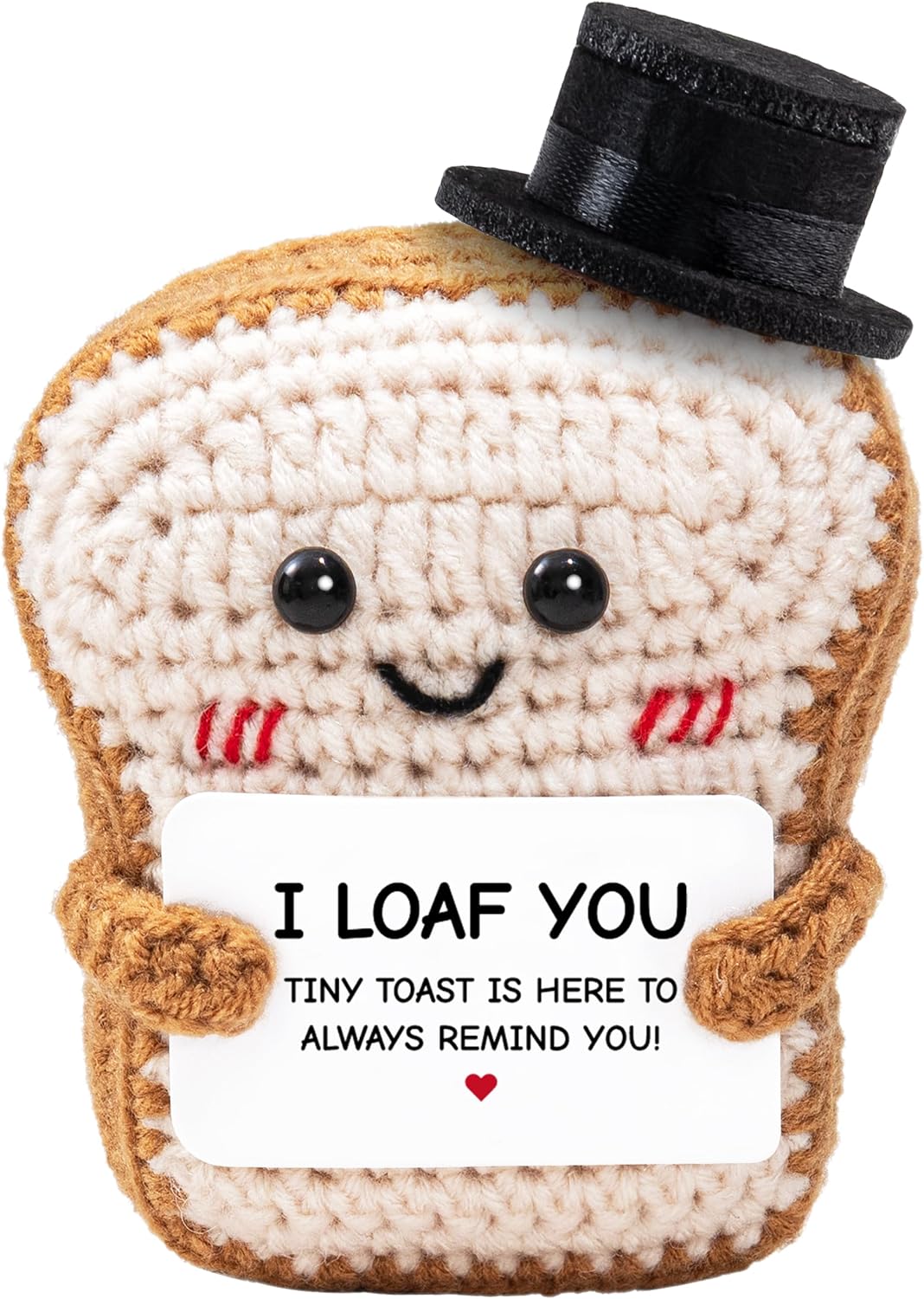 Crisky Crochet Hat Toast I Loaf You Gift for Her Him Beloved One & Friends - Perfect for Wedding, Anniversary, Birthday, Christmas for Women Men Couples Wife Husband