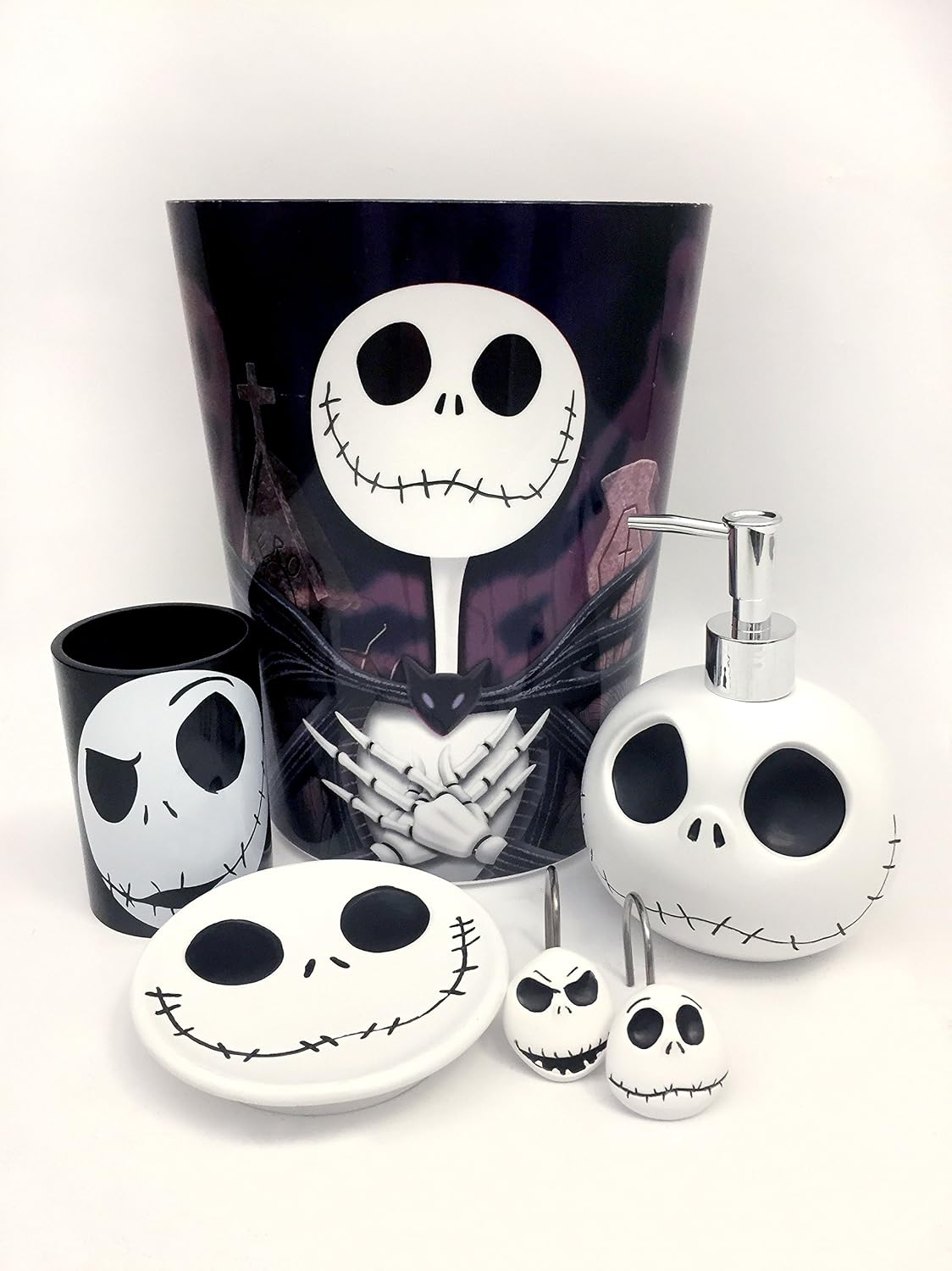 Jay Franco Disney Nightmare Before Christmas Jack Skellington 12-Piece Shower Curtain Hooks