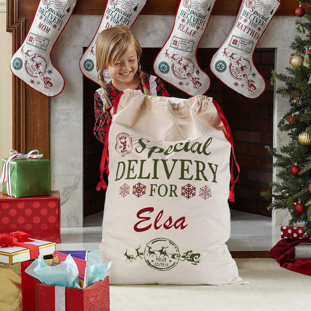 Skyocean Christmas Gift Canvas Bags with Red Drawstring Extra Large 39.4" X 27.6" Santa Sacks for Xmas Stockings Presents Holder for Kids Boys Girls. (Extra Large)