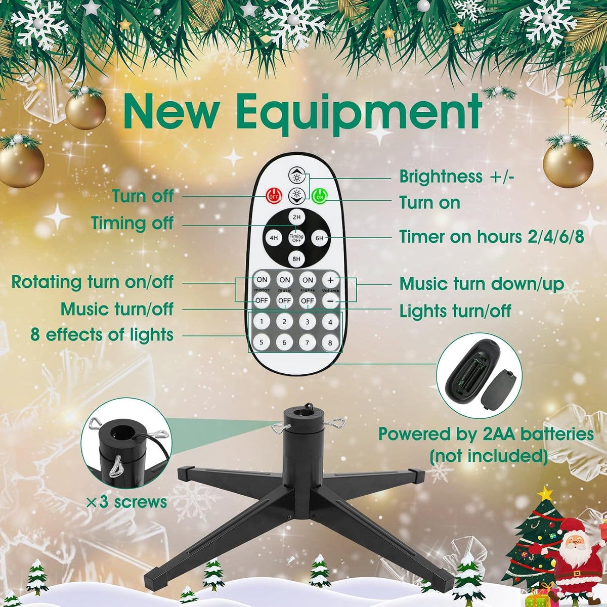 360Â° Rotating Prelit Christmas Tree 6ft - Musical Artificial Christmas Tree with Remote Control, 860 PE & PVC Mixed Tips, 8 Modes 280 Multicolor LED Lights for Holiday Decor