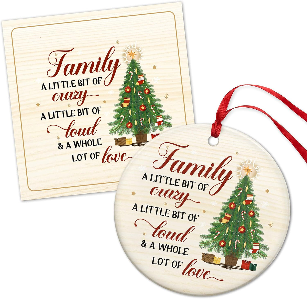 WRAPIX Family Christmas Ornaments 2026 - Christmas Funny Gifts for Family