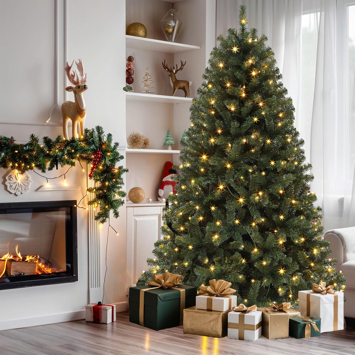 YITAHOME Prelit Green Christmas Tree 7.5ft with Remote