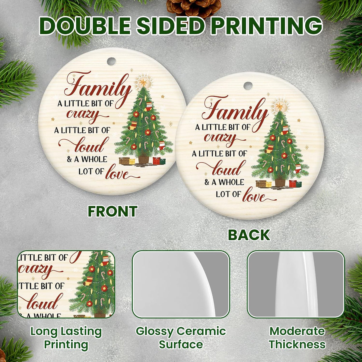 WRAPIX Family Christmas Ornaments 2026 - Christmas Funny Gifts for Family