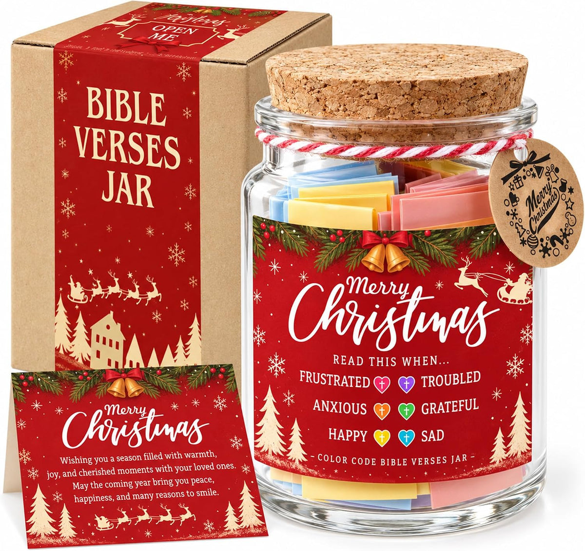 Christmas Bible Verse Jar, Read Me When Bible Verse Jar, Christmas Gift for Women, Mom, Christian Gifts for Women