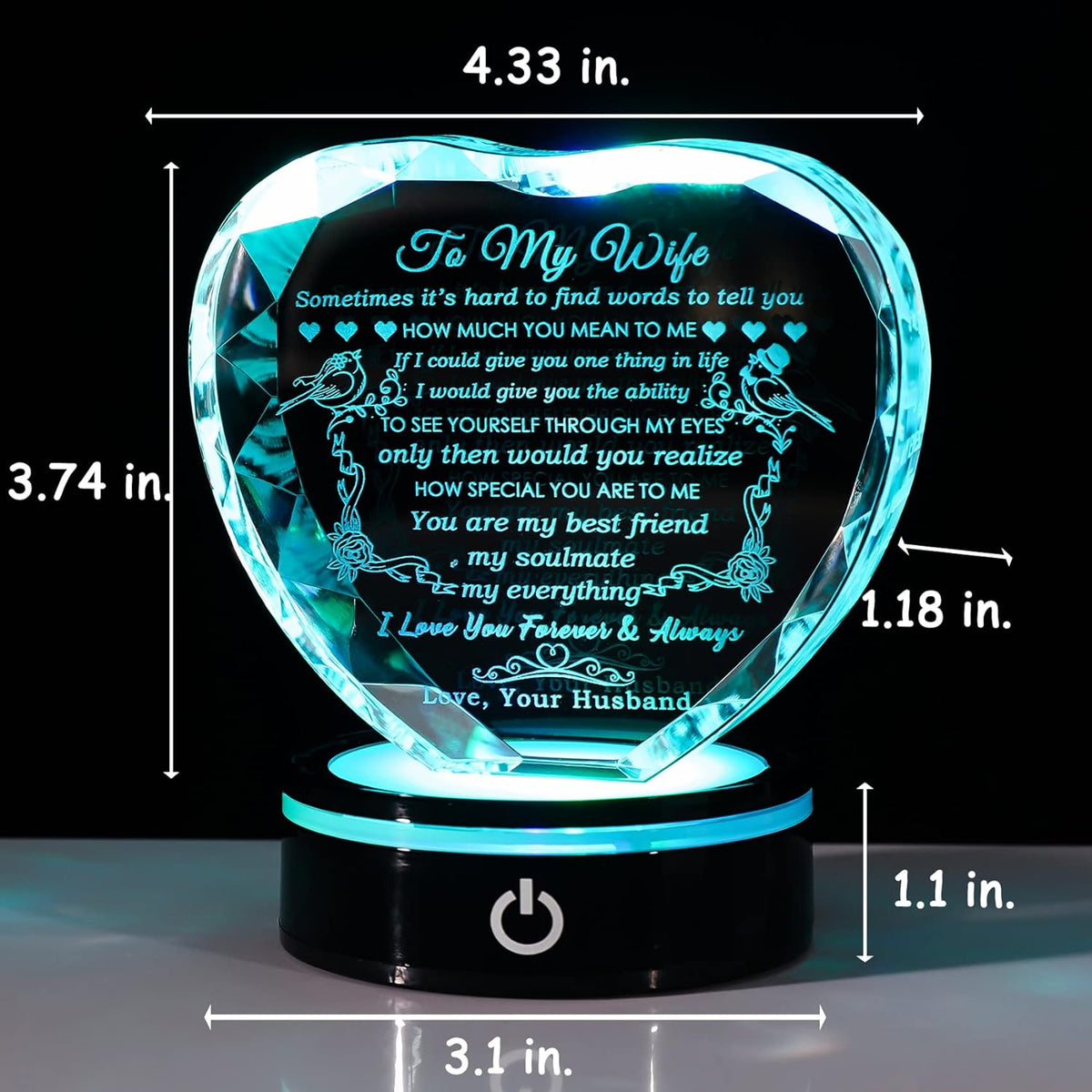 YWHL Gifts for Wife I Love You Gift Idea for Wedding Anniversary & Birthday