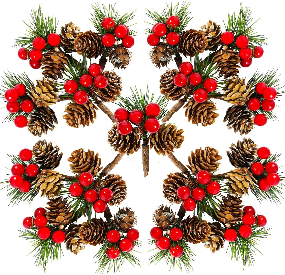 Wowagoga 30 PCS Faux Mini Snowy Pine Picks