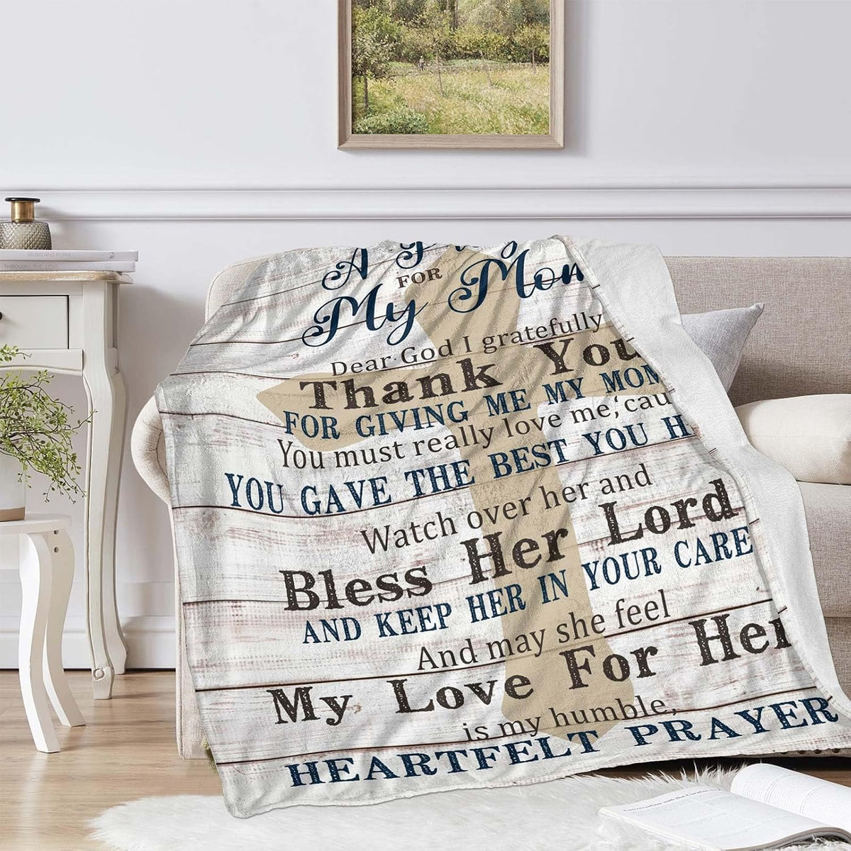 Mom Blanket 60 x 50 inch, Mom Birthday Gifts from Daughter, Son