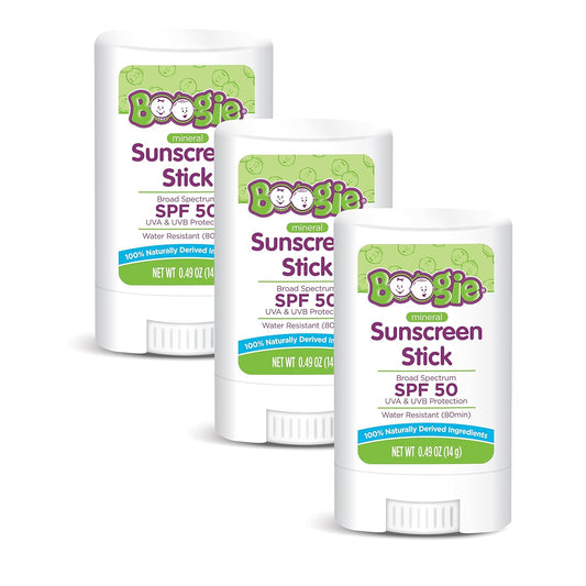 Baby Sunscreen Stick SPF 50 Mineral Zinc Oxide Water Resistant Travel Size 3 Pack