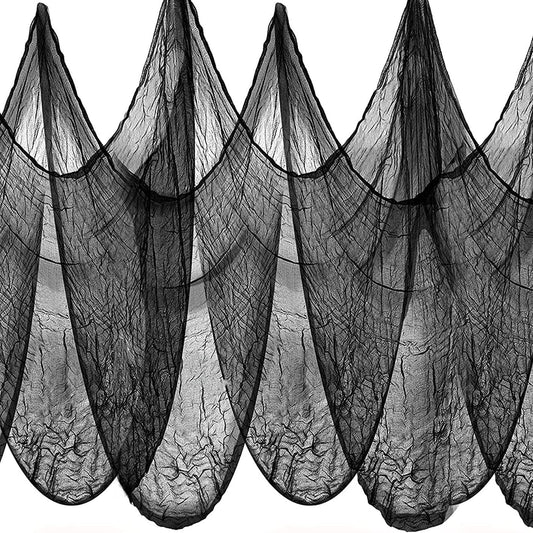 Creepy Cloth Halloween Decoration 79×79? Black Spooky Gauze Fabric for Indoor & Outdoor Use | USA Decoration®