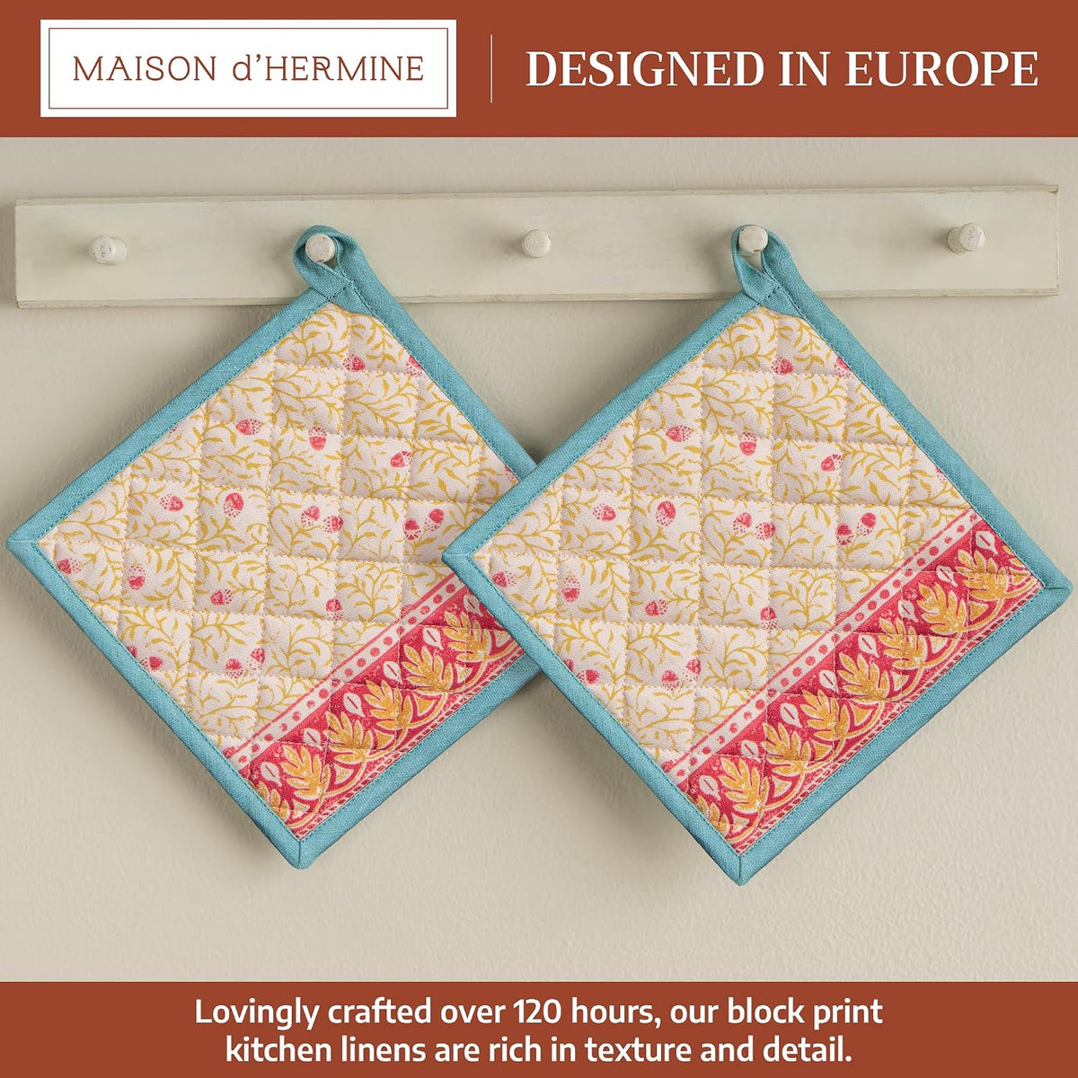 Maison d' Hermine Pot Holders 100% Cotton Potholders (8" x 8", Pack of 2)